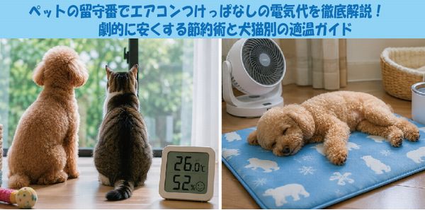 ペットの留守番でエアコンつけっぱなしの電気代を徹底解説！ 劇的に安くする節約術と犬猫別の適温ガイド