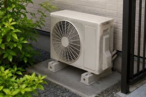 屋外の室外機の画像