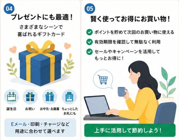 プレゼントにも最適！・賢く使ってお得にお買い物！