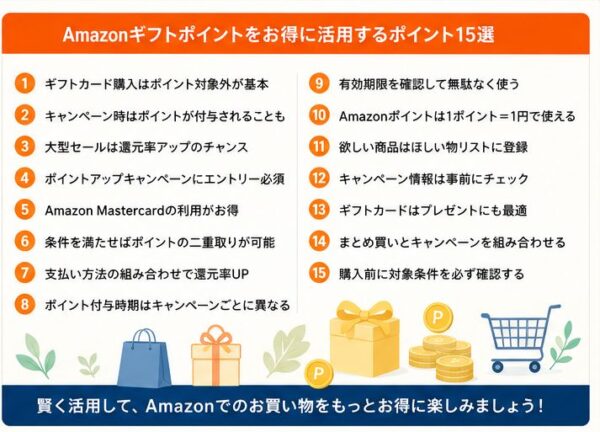 Amazonギフトポイントをお得に活用すつポイント15選