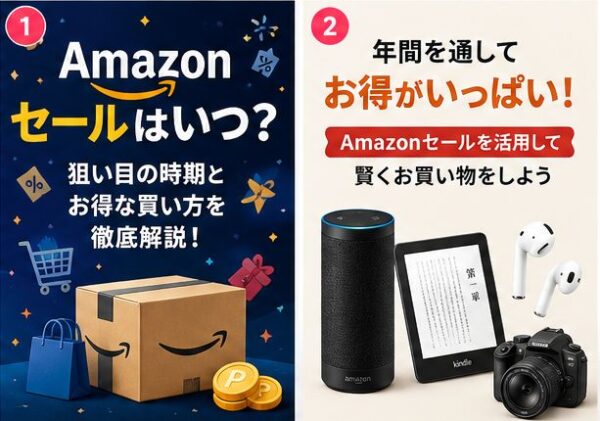 ⓵Amazonセールはいつ?②年間通してお得がいっぱい!