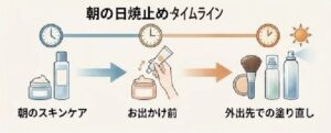 朝の日焼け止めタイムライン