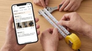 部品をTEMで注文すようとサイズを測っている画像