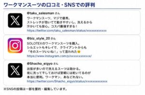 ワークマンスーツの口コミ・SNS での評判